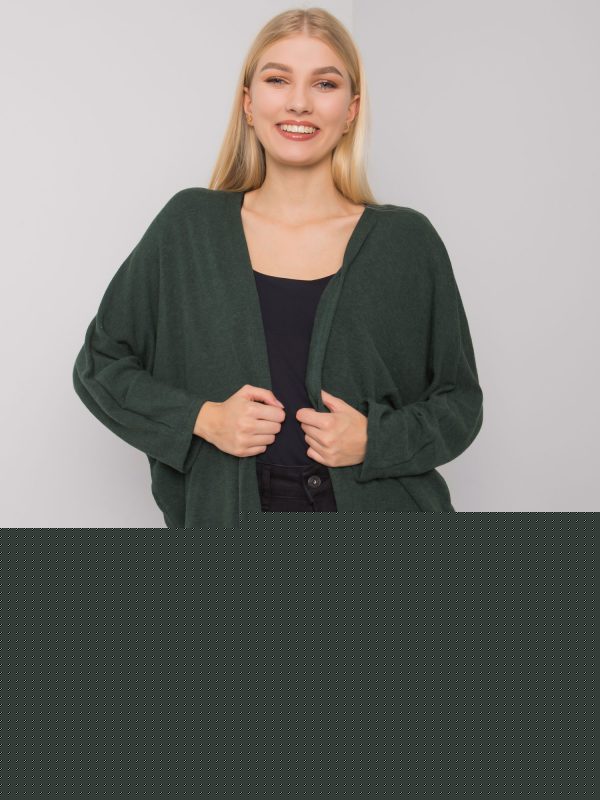 Ciemnozielona narzutka dzianinowa Rubbie