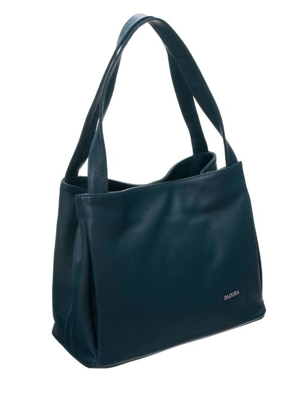 Ciemnozielona torebka ze skóry naturalnej BADURA