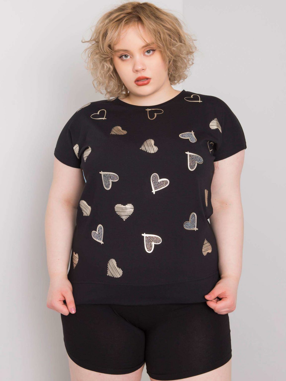 Czarna bluzka plus size z bawełny Zandra