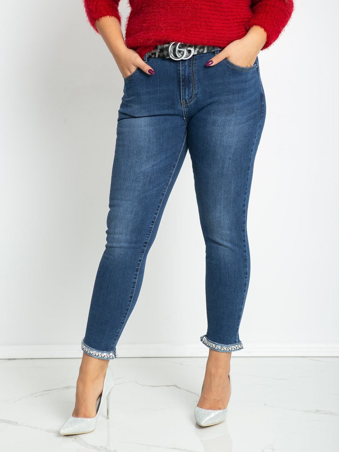 Niebieskie jeansy plus size Gianna