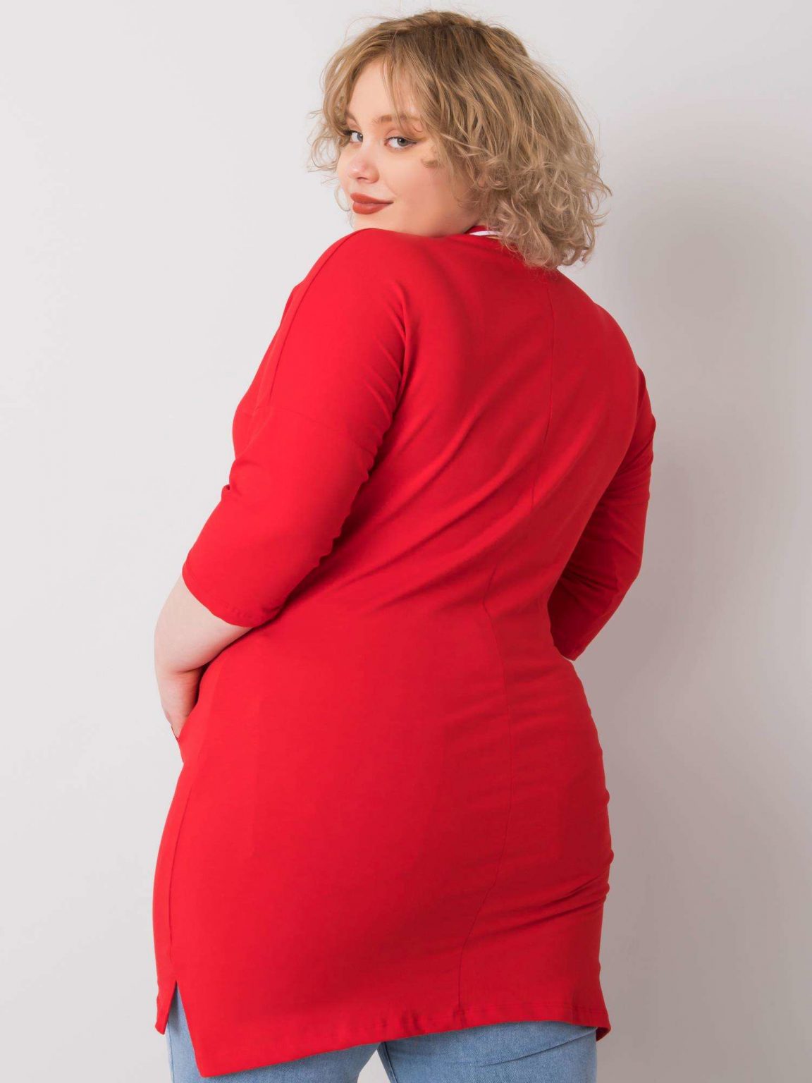 Czerwona tunika plus size Ida