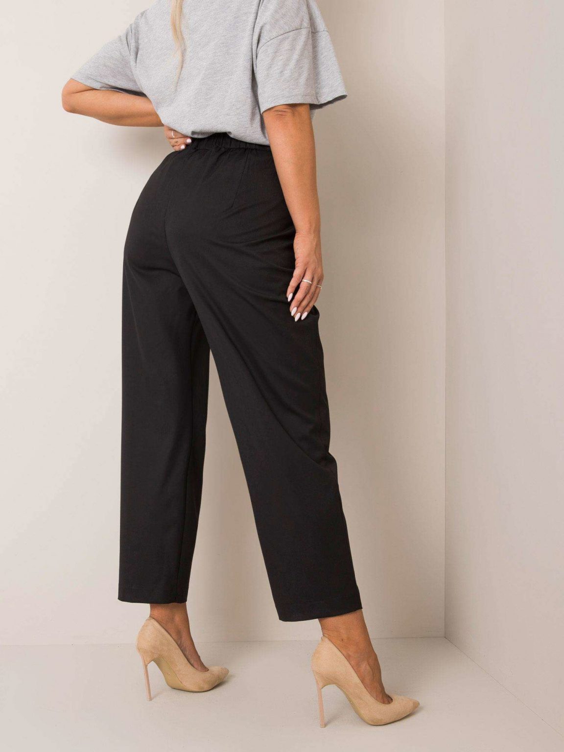Czarne spodnie plus size Agnes RUE PARIS