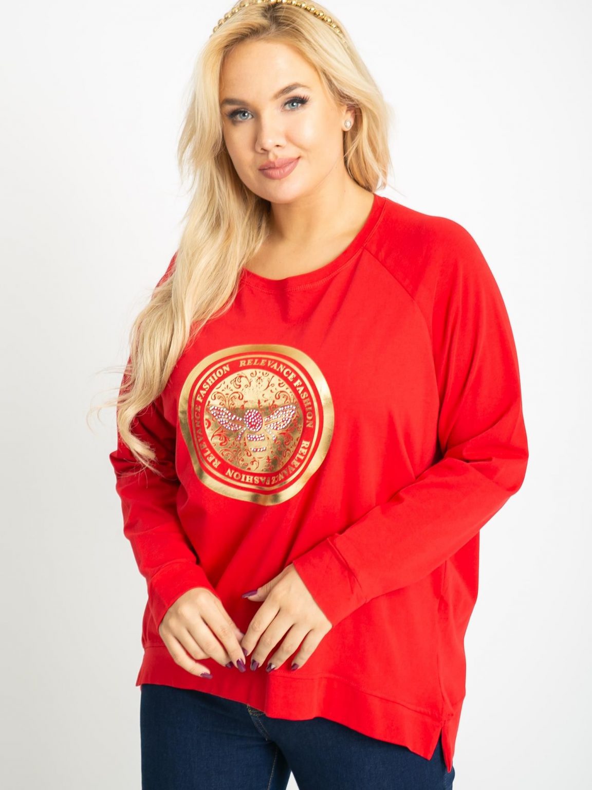 Czerwona bluzka plus size Logo