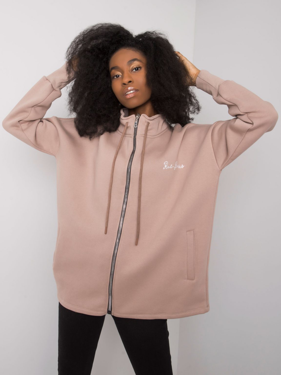 Ciemnobeżowa bluza bez kaptura Jasmine RUE PARIS