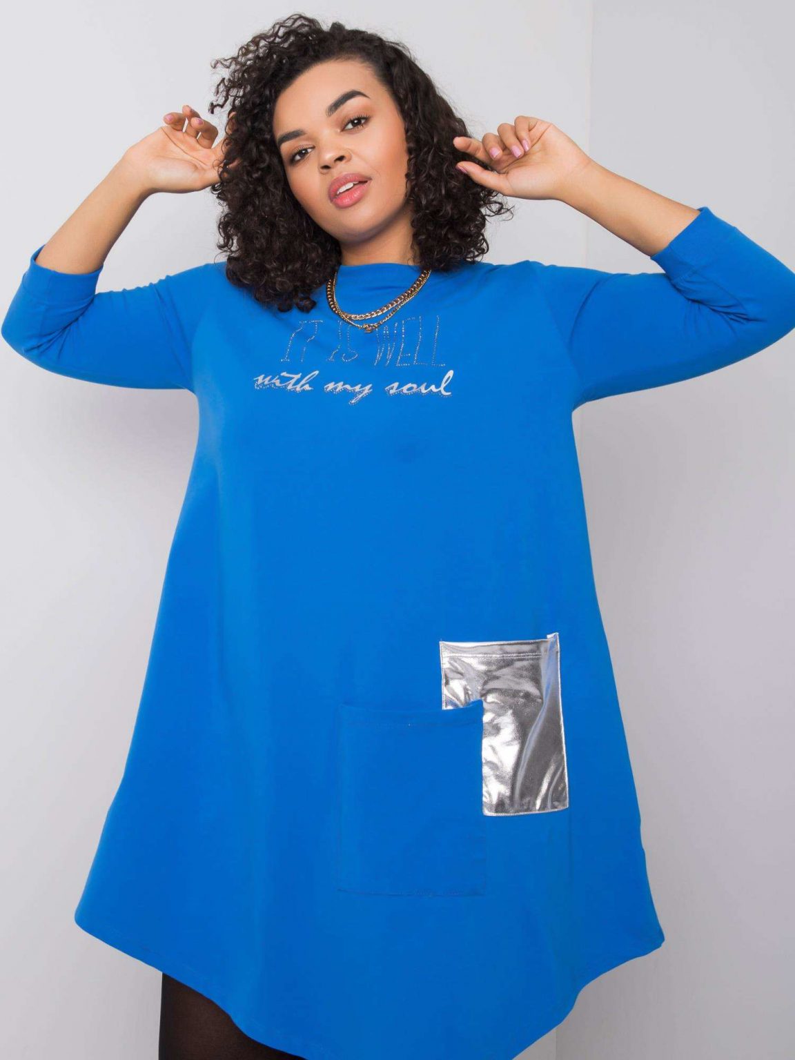 Ciemnoniebieska sukienka z bawełny Billie