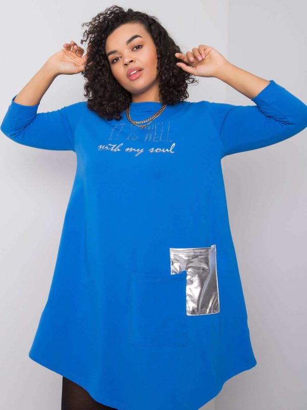 Ciemnoniebieska sukienka z bawełny Billie