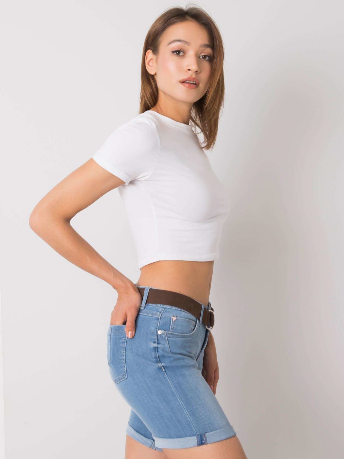 Jasnoniebieskie szorty damskie Albertine SUBLEVEL