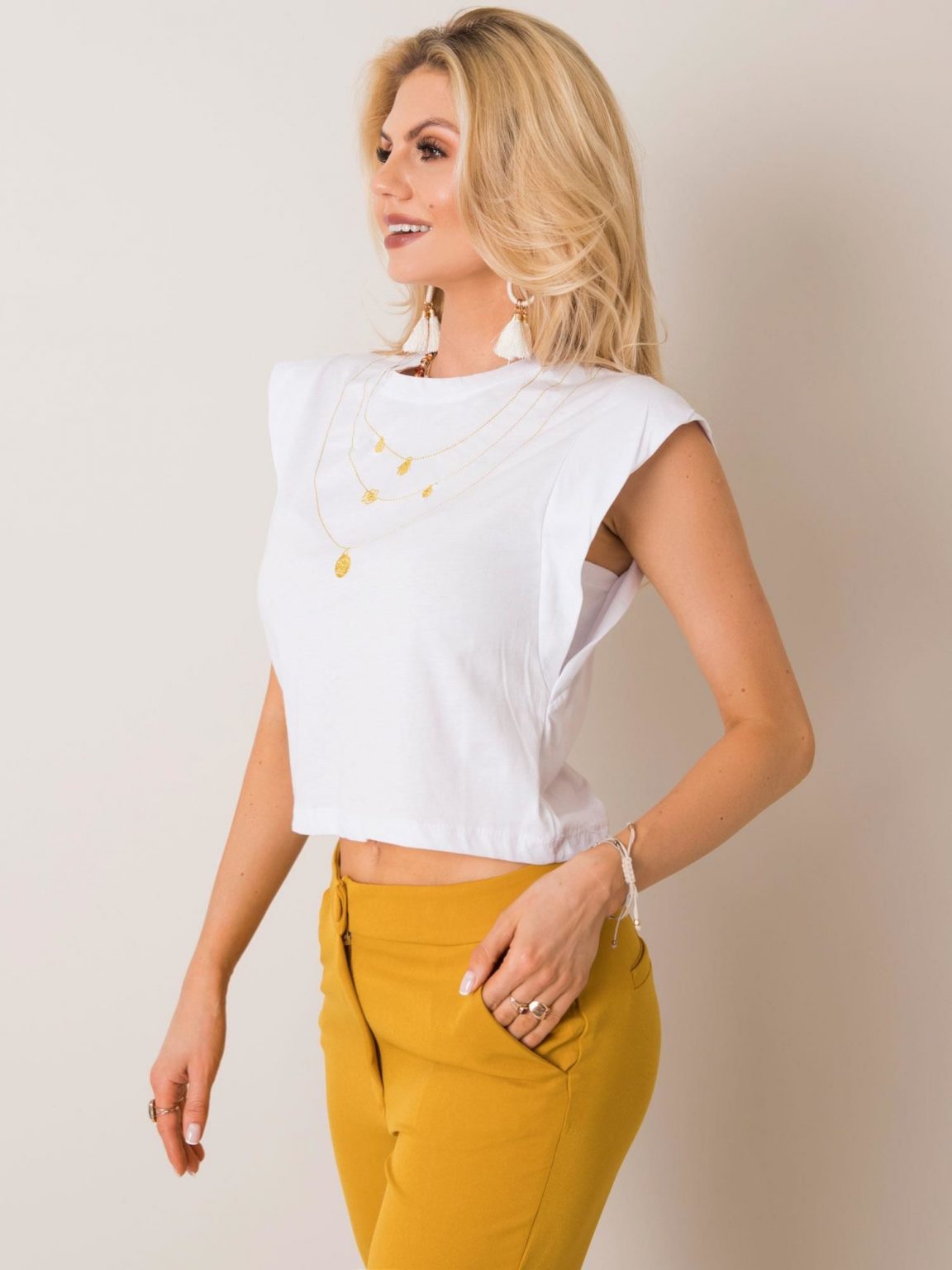 Biały t-shirt Kaia RUE PARIS