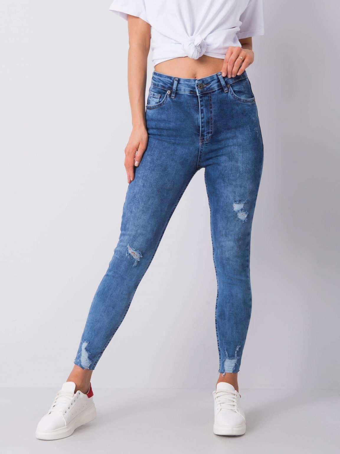 Niebieskie jeansy rurki Mabel RUE PARIS
