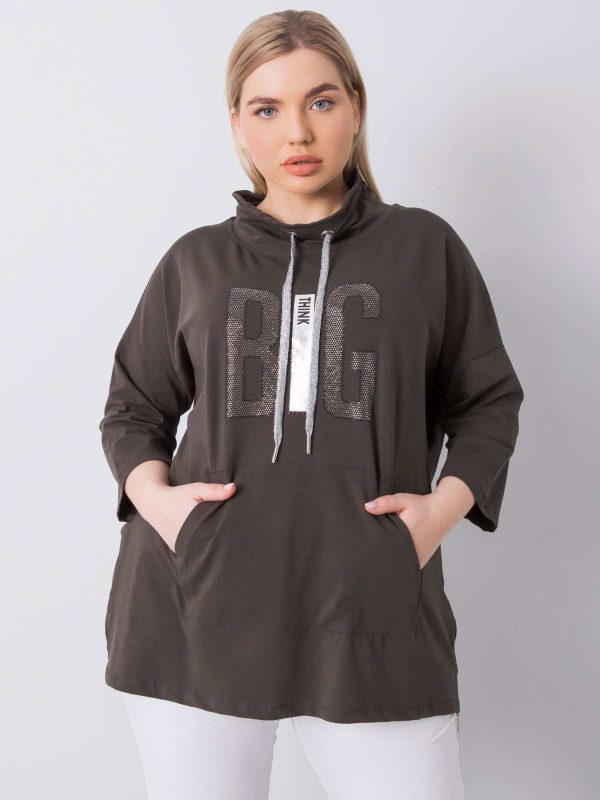Ciemna khaki bluzka plus size Iselin