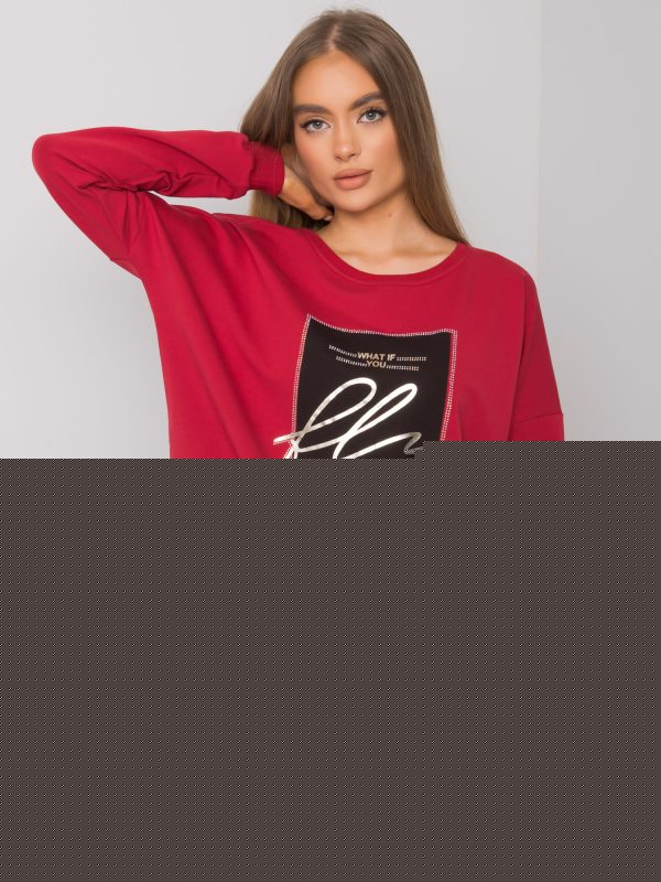 Bordowa bluza damska z nadrukiem Salisbury