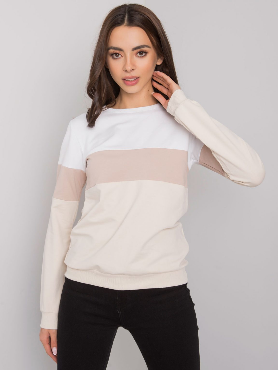 Biało-kawowa bluza Larice RUE PARIS