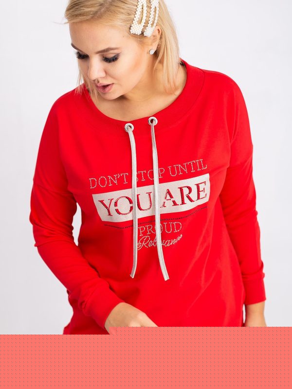 Czerwona bluza plus size Twinkle