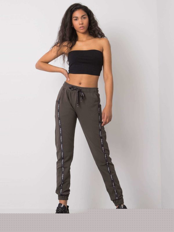 Ciemne khaki spodnie dresowe Sawyer