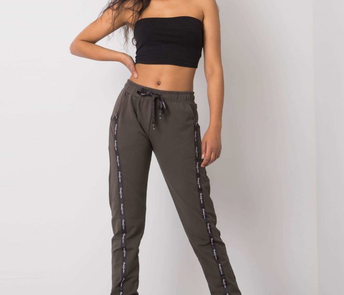 Hurtownia Ciemne khaki spodnie dresowe Sawyer