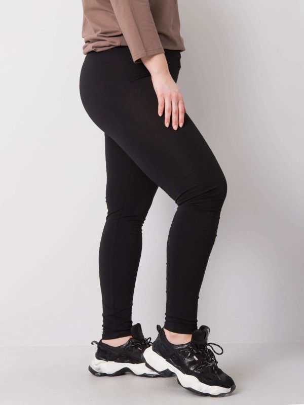 Czarne legginsy z bawełny plus size Phoebe