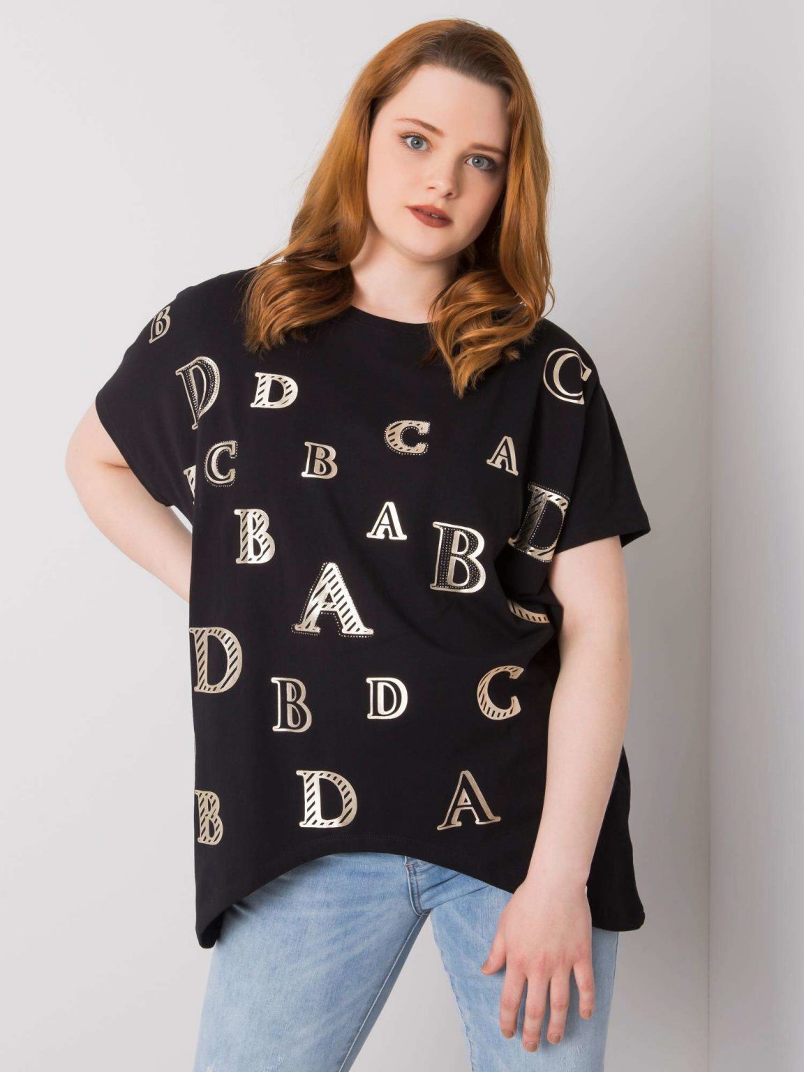 Czarna bluzka plus size Sabina