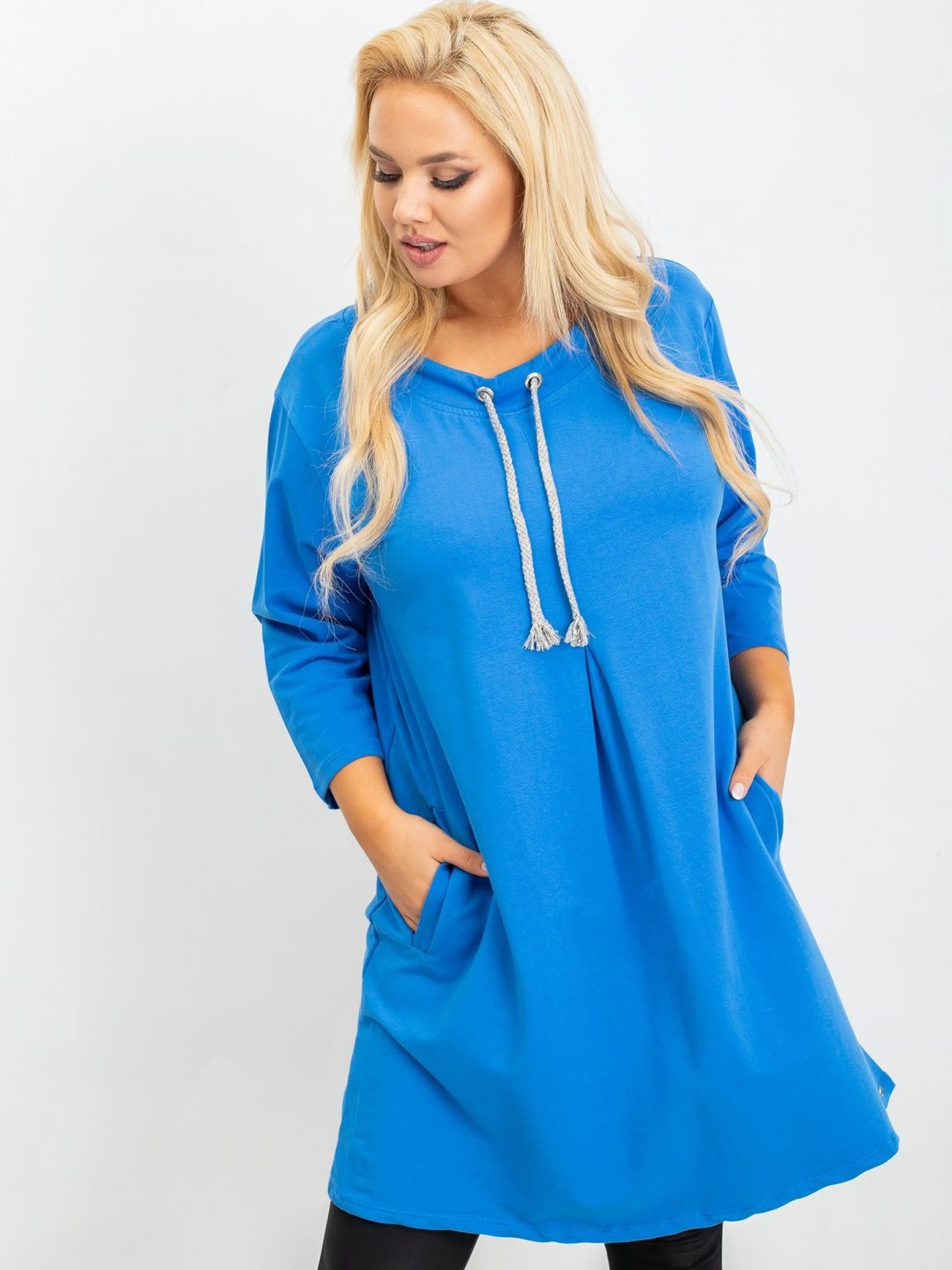 Niebieska tunika plus size Alexa