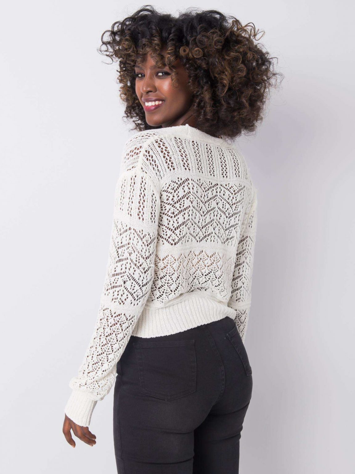 Ecru sweter na guziki Meera RUE PARIS