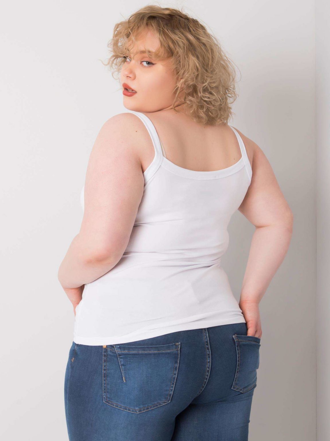 Biały top plus size bawełniany Scarlette