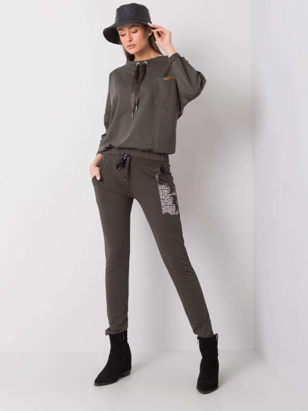 Ciemne khaki spodnie dresowe Taylor