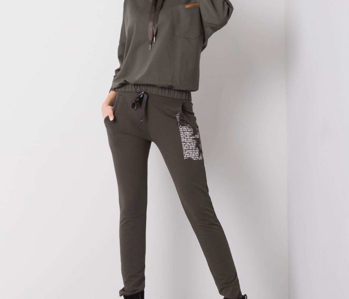 Hurtownia Ciemne khaki spodnie dresowe Taylor