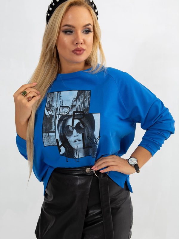 Ciemnoniebieska bluza plus size Stargaze
