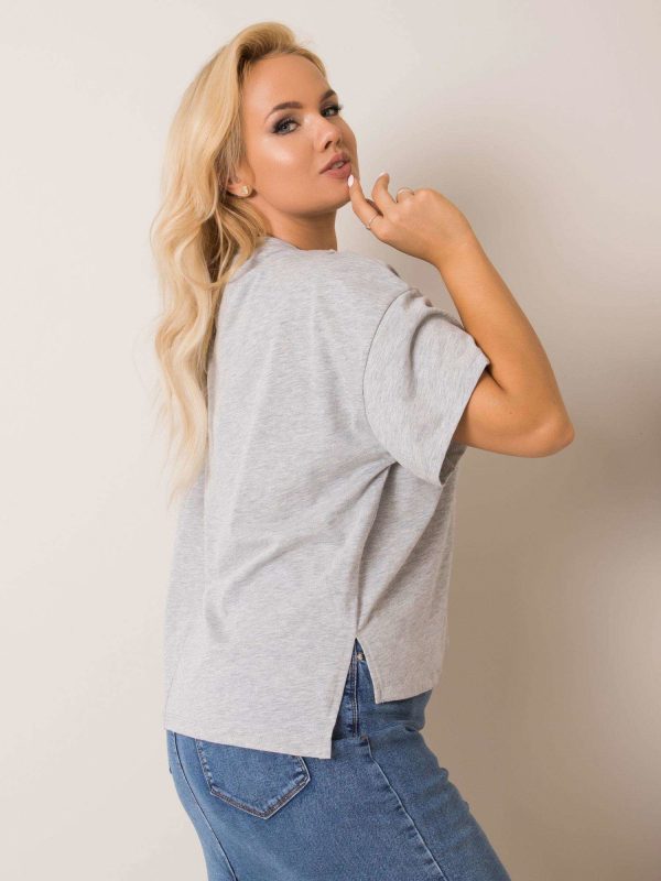 Szary t-shirt plus size Juanita RUE PARIS