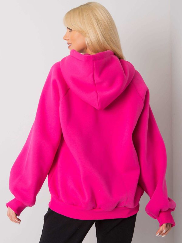 Fuksjowa ocieplana bluza dresowa Dina