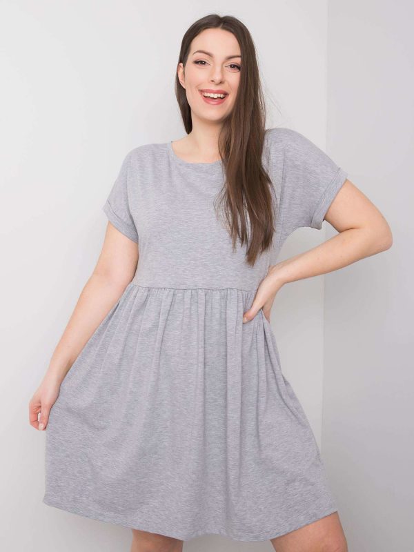 Szara melanżowa bawełniana sukienka plus size Molly