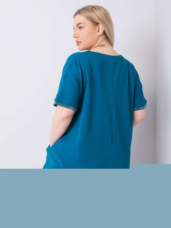 Morska asymetryczna bluzka plus size Kendra