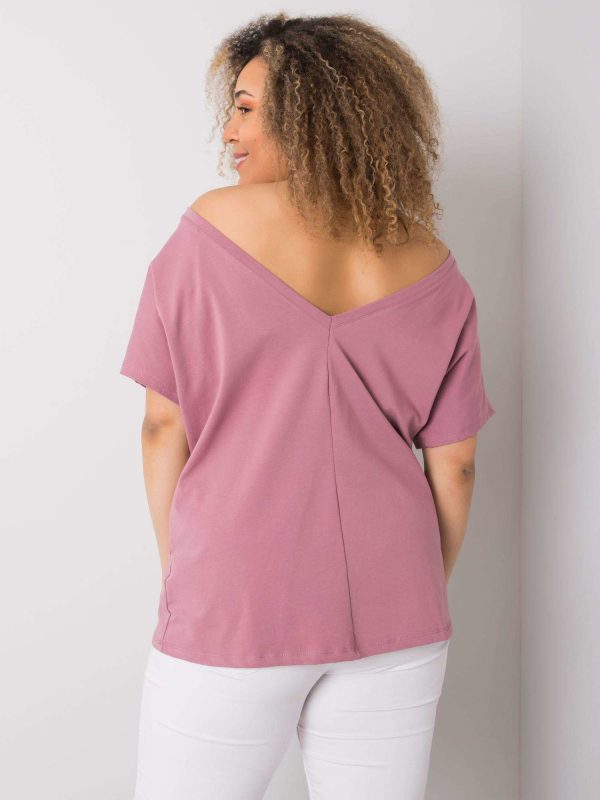 Brudnoróżowy t-shirt plus size Beverly