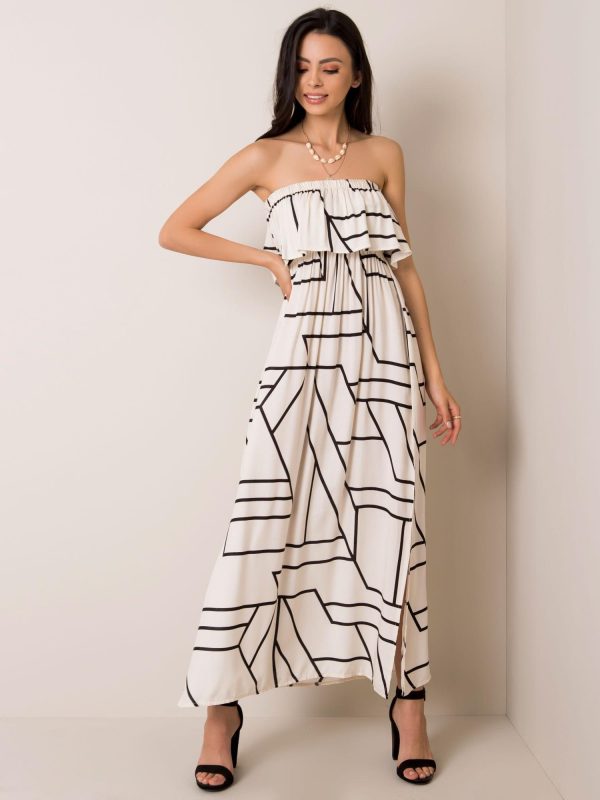 Ecru sukienka Beverly RUE PARIS