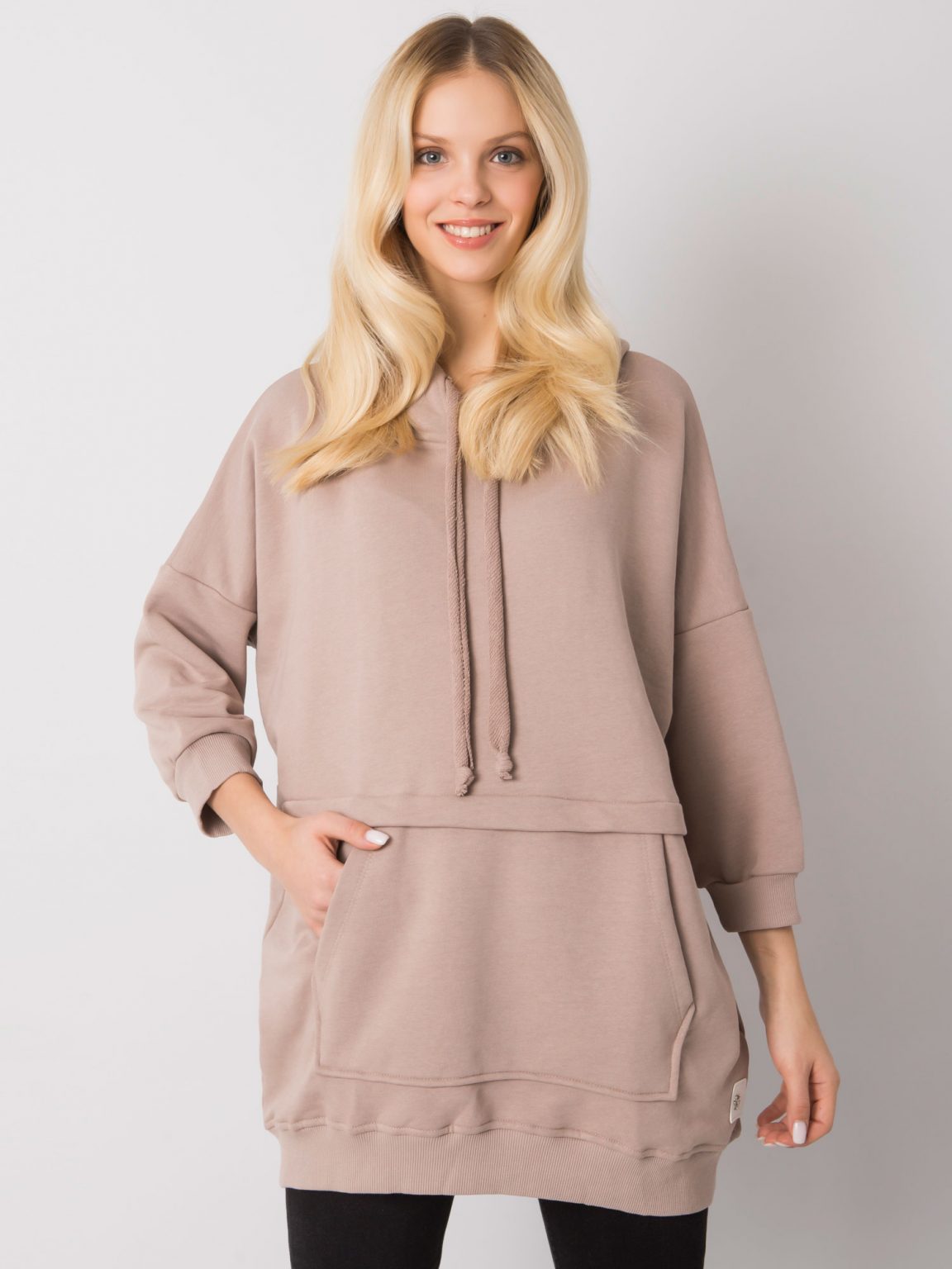 Ciemnobeżowa długa bluza Grace