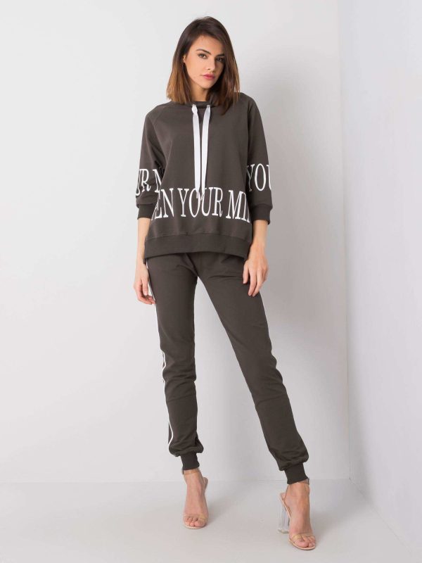 Ciemny khaki komplet dresowy Tanvi