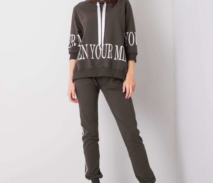 Hurtownia Ciemny khaki komplet dresowy Tanvi