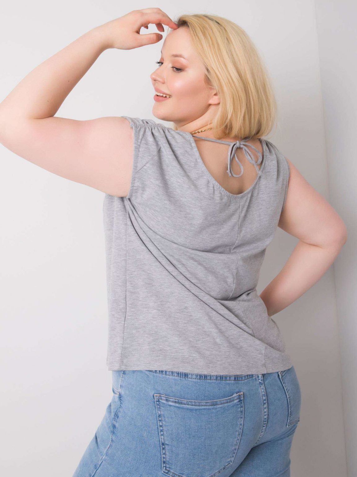Szara melanżowa bluzka plus size Penny
