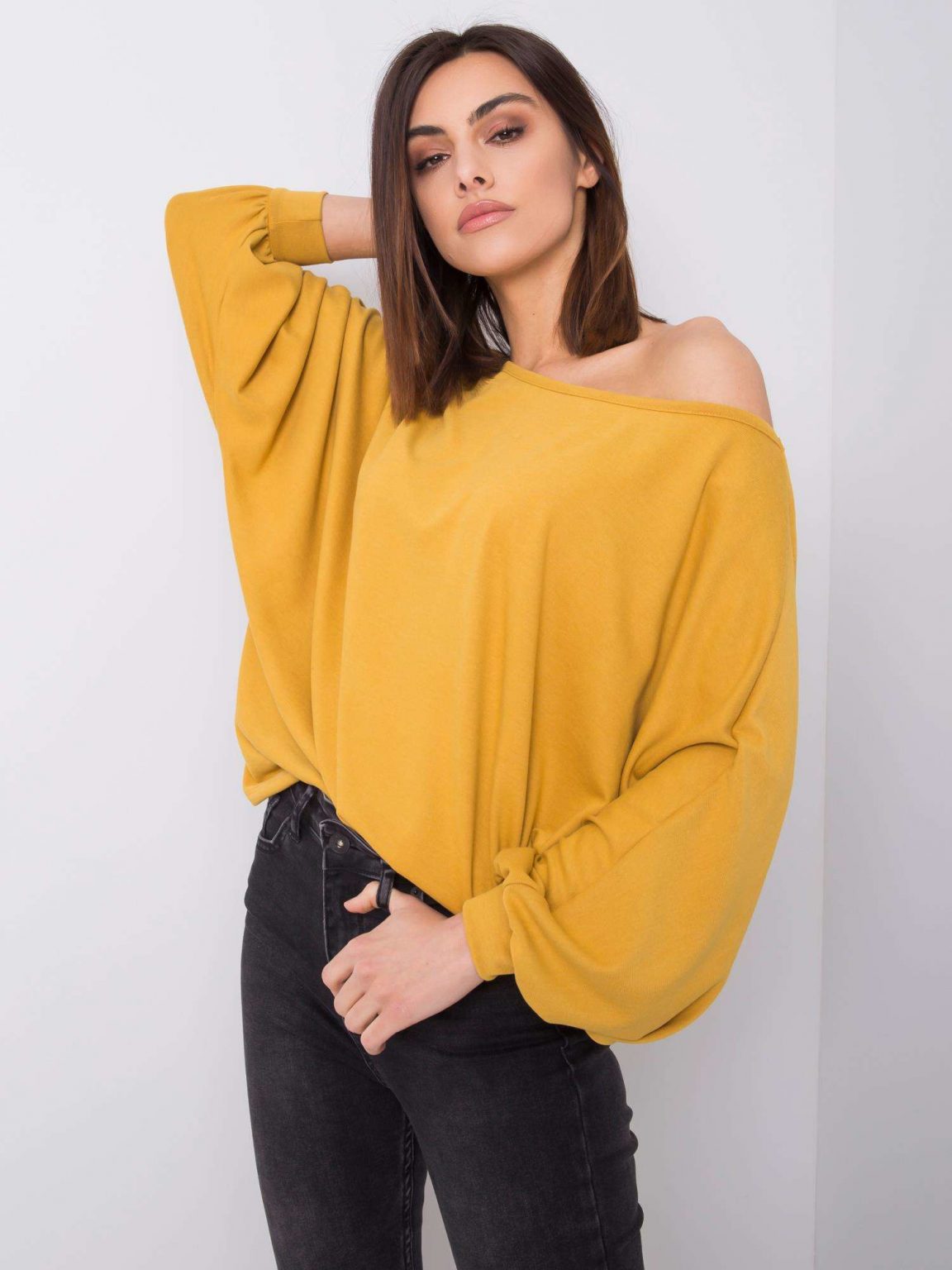 Musztardowa bluzka oversize Lissa RUE PARIS