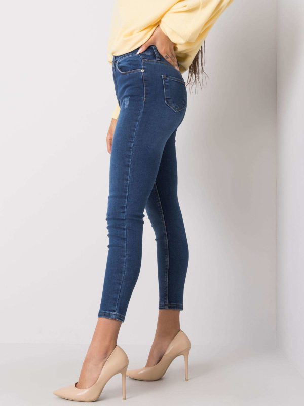 Niebieskie jeansy skinny Jean RUE PARIS