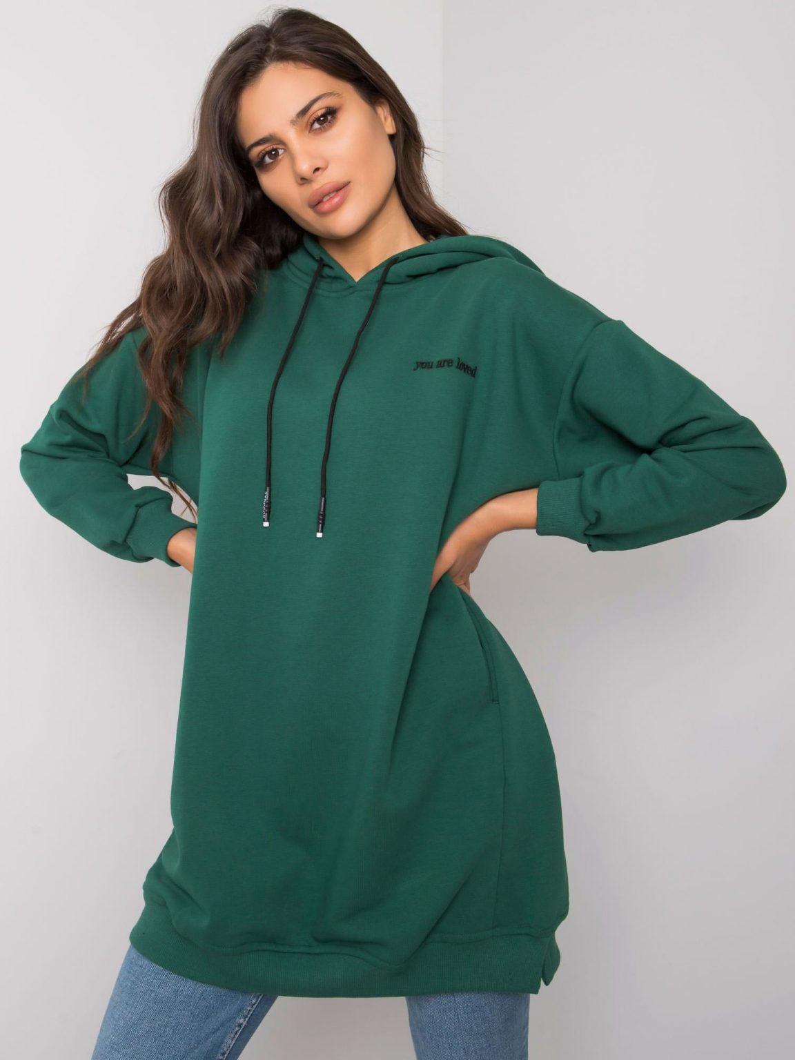 Ciemnozielona bluza z kieszeniami Indira