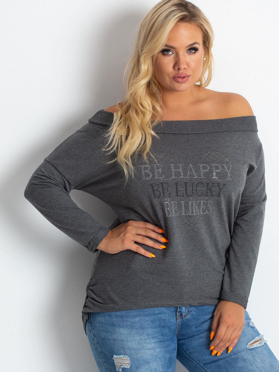 Ciemnoszara bluza PLUS SIZE Association