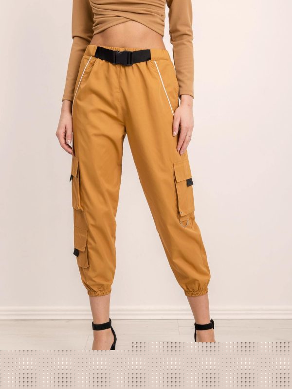 BSL Beżowe luźne spodnie