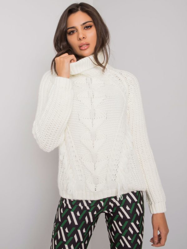 Ecru sweter damski z golfem Winchester RUE PARIS