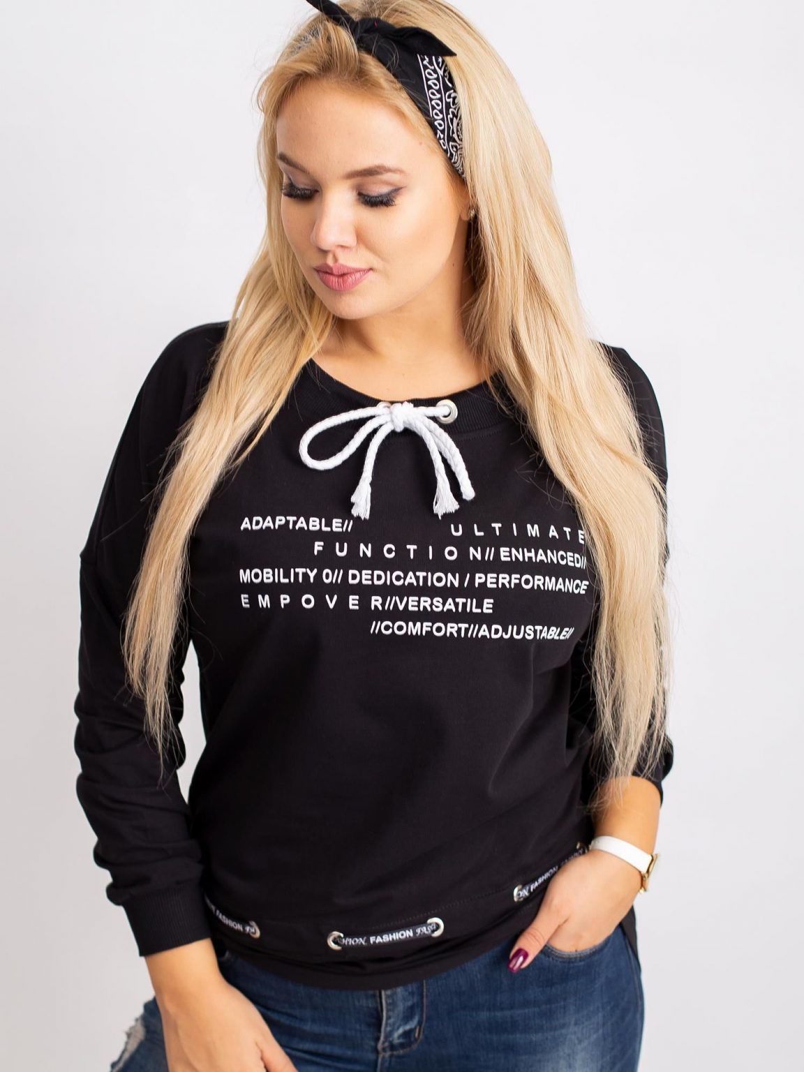 Czarna bluza plus size Aspiration