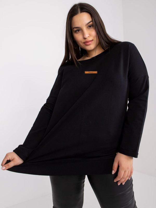 Czarna bluza dresowa plus size bawełniana Honorine