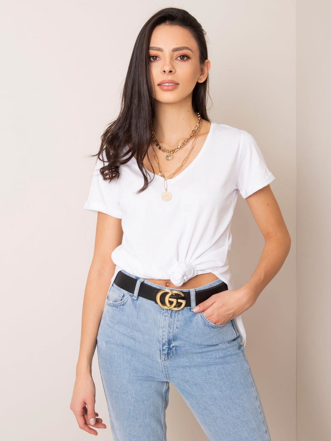 Biały t-shirt Kathy RUE PARIS
