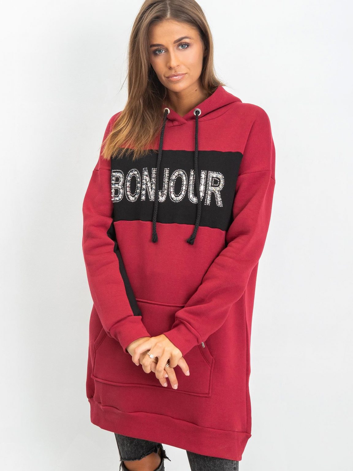 Bordowa sukienka Bonjour