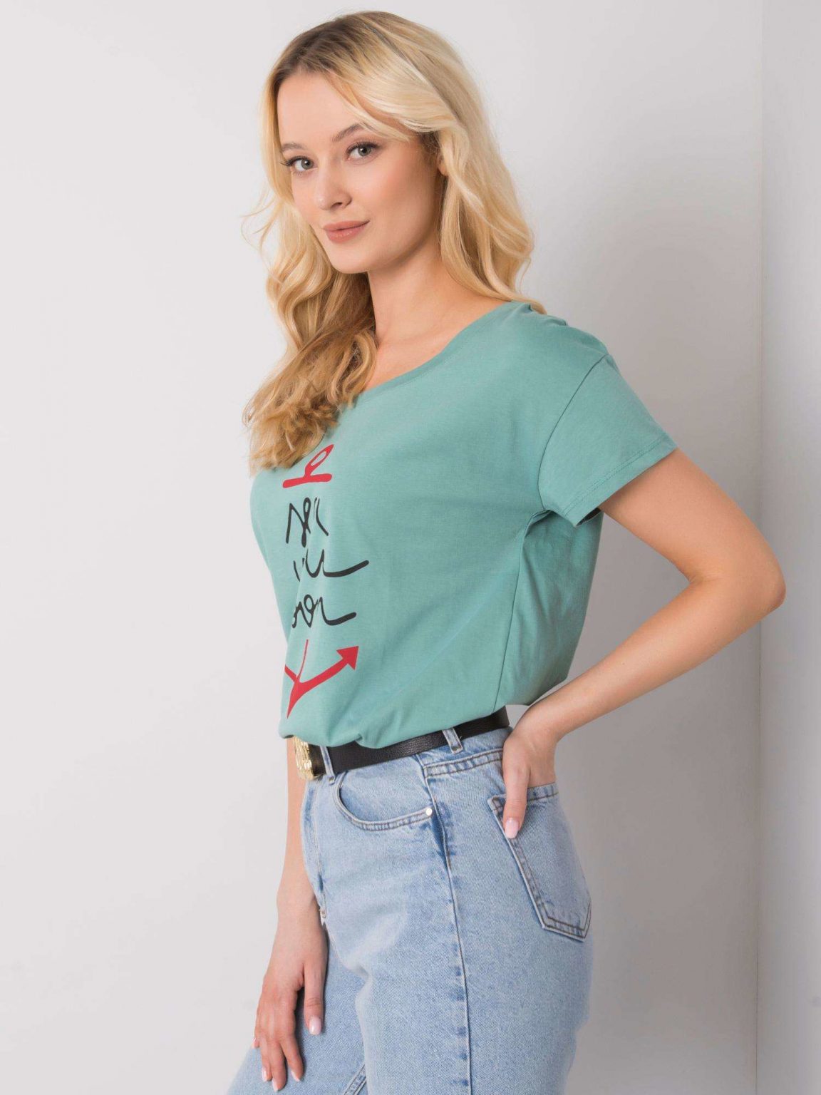 Jasnozielony t-shirt z nadrukiem Silva