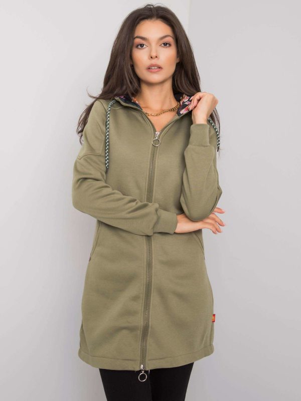 Khaki bluza damska na suwak Manoela