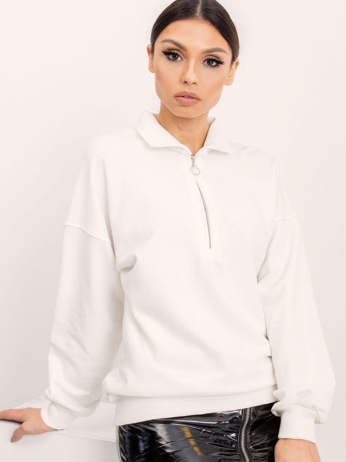 BSL Ecru bluza z suwakiem